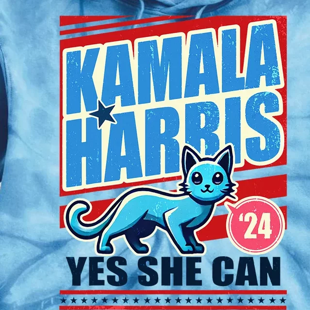 Yes She Can 2024 Election President Kamala Harris Tie Dye Hoodie