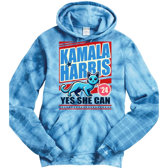 Yes She Can 2024 Election President Kamala Harris Tie Dye Hoodie