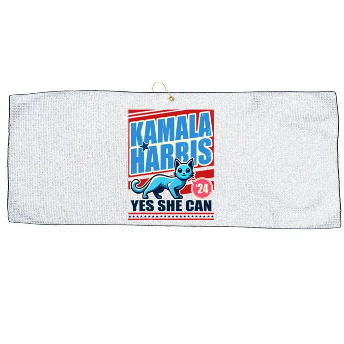 Yes She Can 2024 Election President Kamala Harris Large Microfiber Waffle Golf Towel