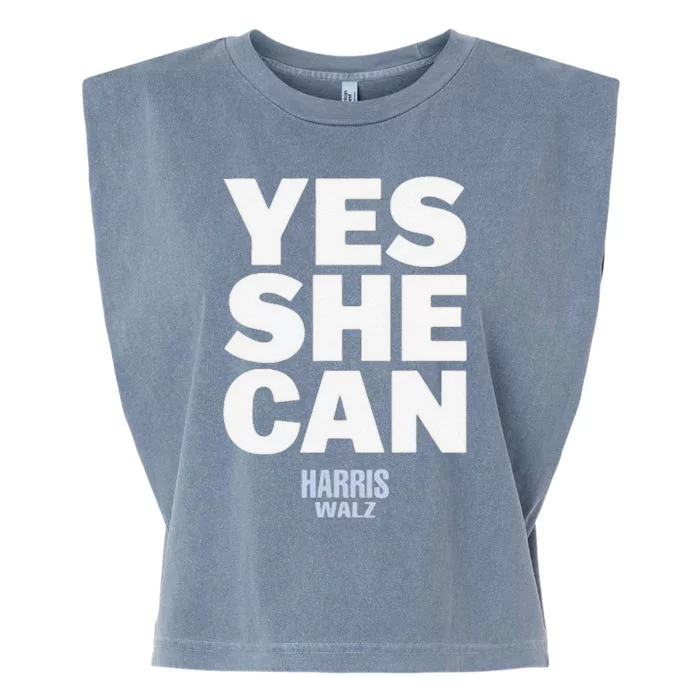 Yes She Can Kamala Harris 2024 Elections Garment-Dyed Women's Muscle Tee