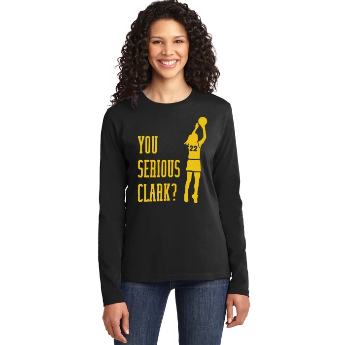 You Serious Ccaitlliinn Cllaarkk Basketball Player Ladies Long Sleeve Shirt