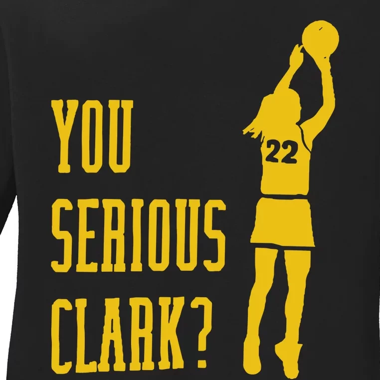 You Serious Ccaitlliinn Cllaarkk Basketball Player Ladies Long Sleeve Shirt