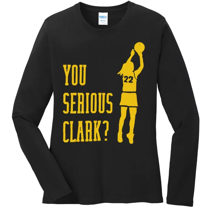 You Serious Ccaitlliinn Cllaarkk Basketball Player Ladies Long Sleeve Shirt