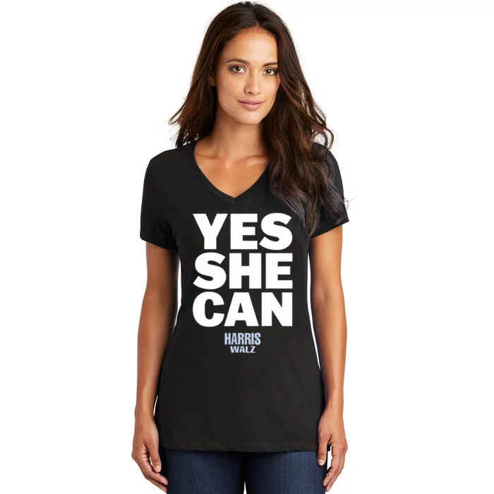 Yes She Can Kamala Harris 2024 Elections Women's V-Neck T-Shirt