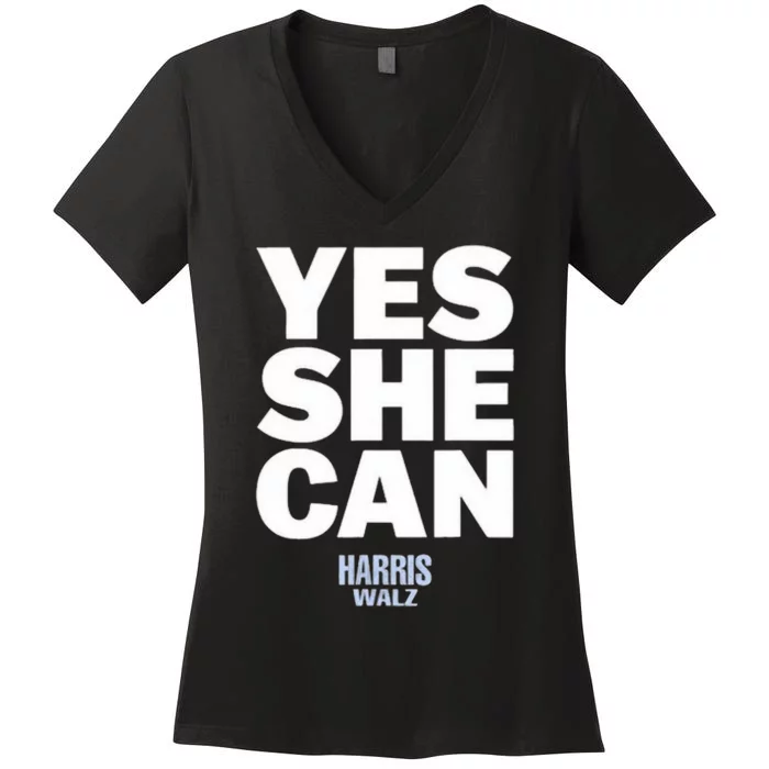 Yes She Can Kamala Harris 2024 Elections Women's V-Neck T-Shirt