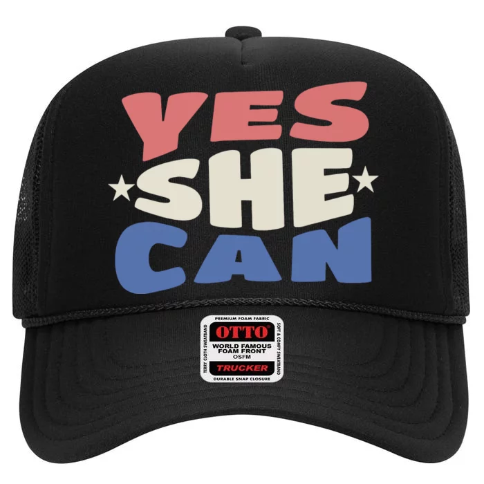 Yes She Can High Crown Mesh Trucker Hat