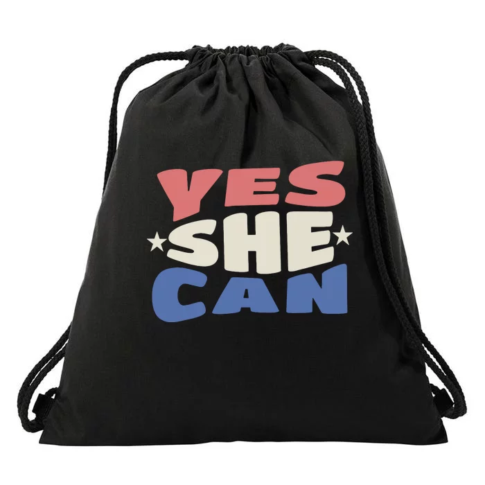 Yes She Can Drawstring Bag