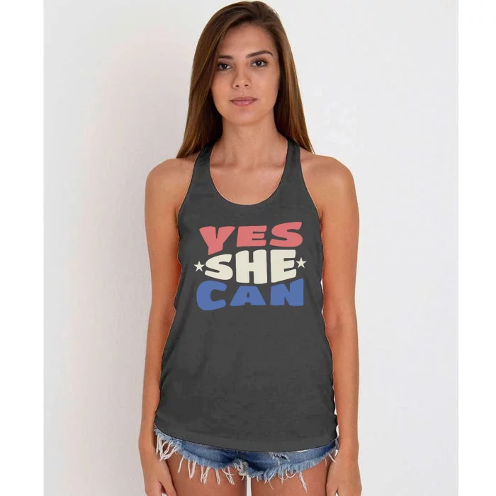 Yes She Can Women's Knotted Racerback Tank