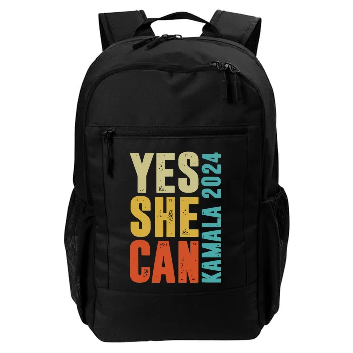 Yes She Can Kamala 2024 Retro Colors Daily Commute Backpack