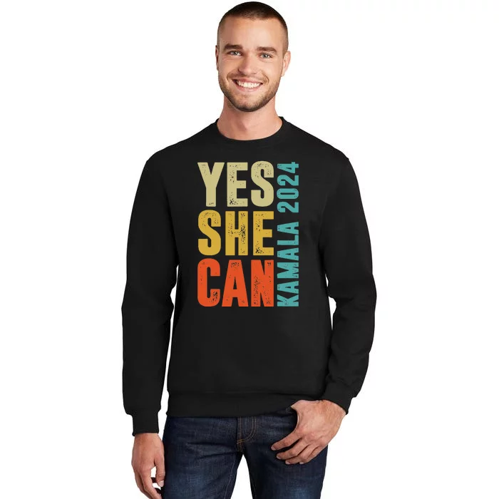 Yes She Can Kamala 2024 Retro Colors Sweatshirt