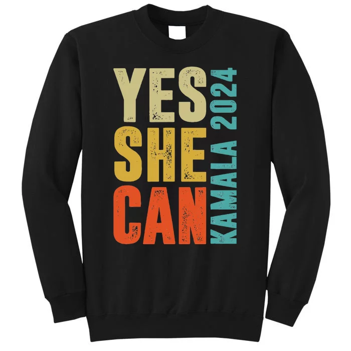 Yes She Can Kamala 2024 Retro Colors Sweatshirt