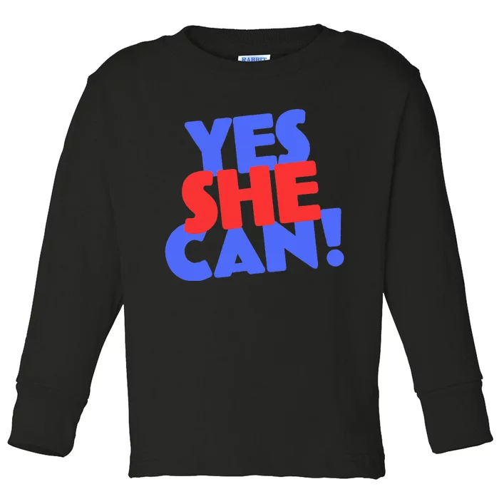 Yes She Can Toddler Long Sleeve Shirt