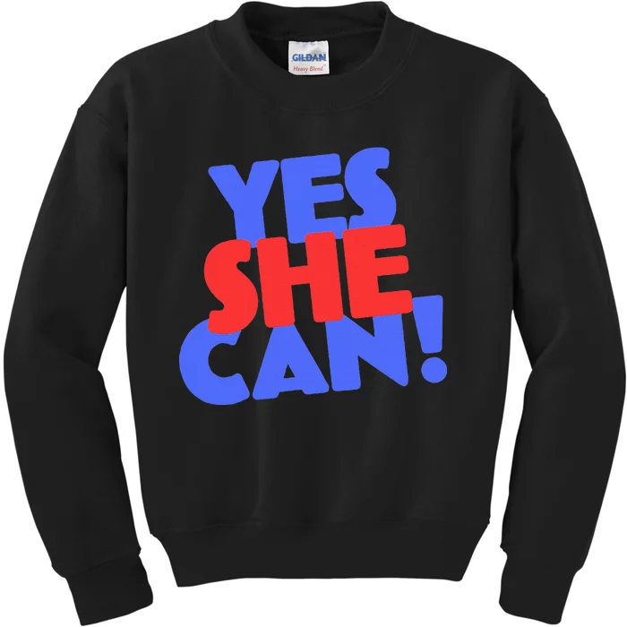 Yes She Can Kids Sweatshirt