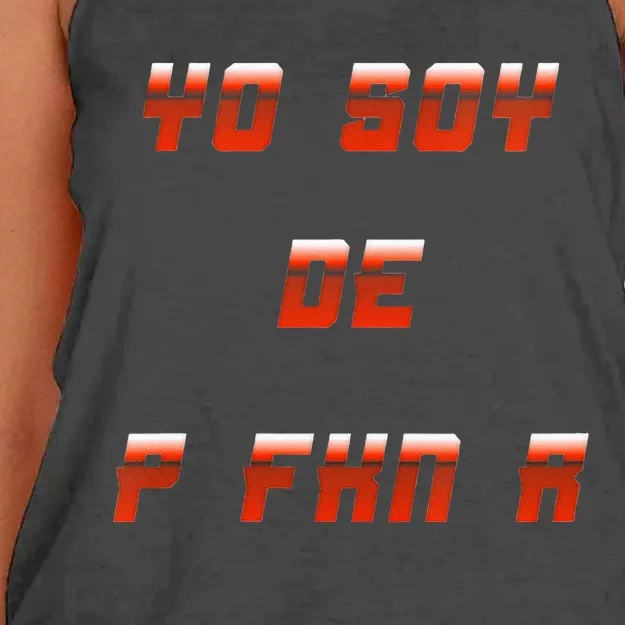 Yo Soy De P FKN N Women's Knotted Racerback Tank