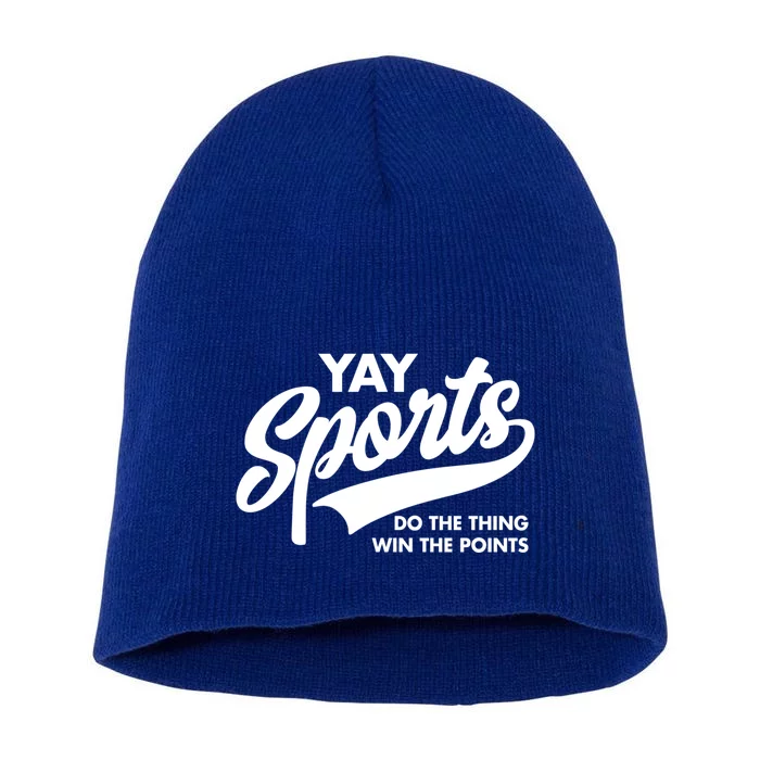 Yay Sports Do The Thing Win The Points Swash White Gift Short Acrylic Beanie