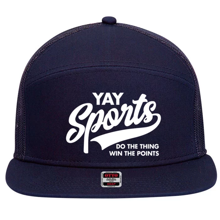 Yay Sports Do The Thing Win The Points Swash White Gift 7 Panel Mesh Trucker Snapback Hat