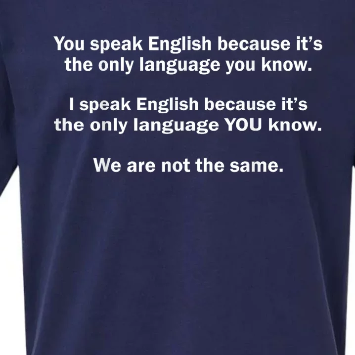 You Speak English Because ItS The Only Language You Know Sueded Cloud Jersey T-Shirt