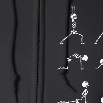 Yoga Skeleton Funny Halloween Exercise Costume Full Zip Hoodie