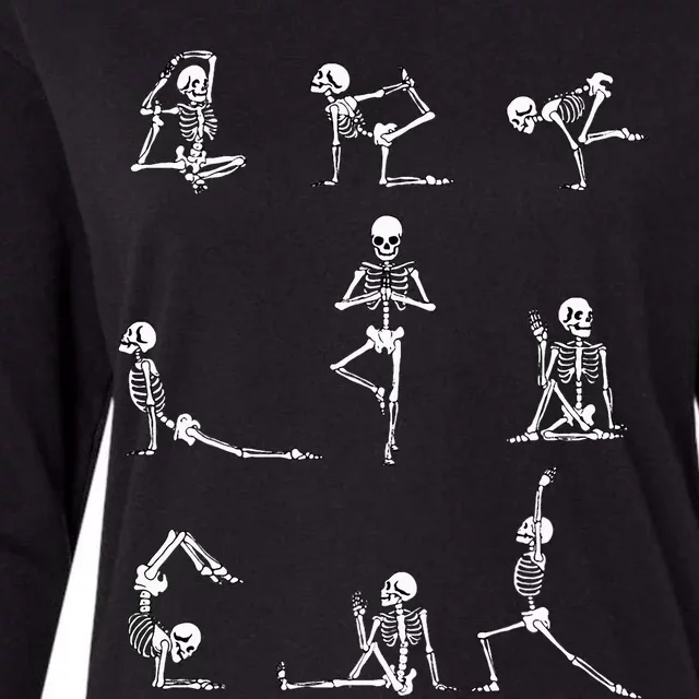 Yoga Skeleton For A Yoga Fan Womens Cotton Relaxed Long Sleeve T-Shirt