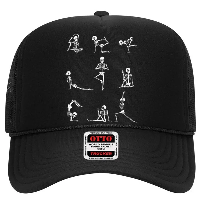 Yoga Skeleton For A Yoga Fan High Crown Mesh Trucker Hat