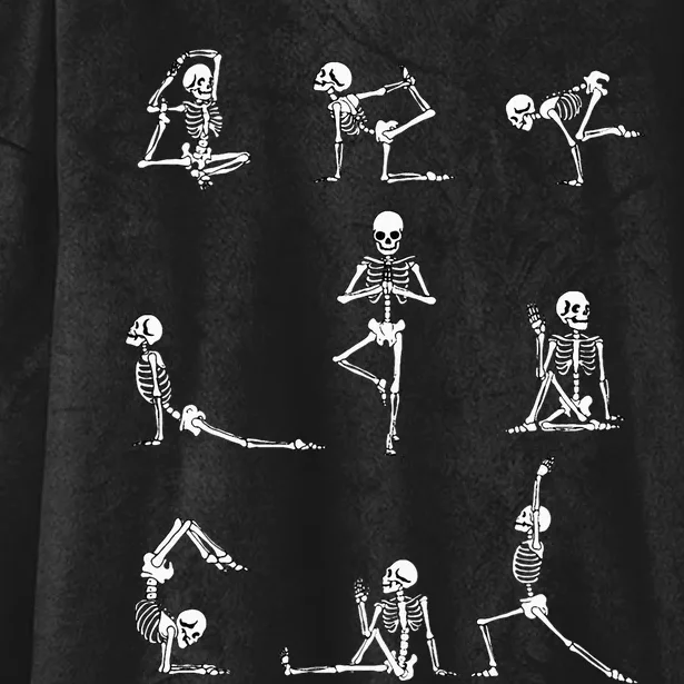 Yoga Skeleton For A Yoga Fan Hooded Wearable Blanket