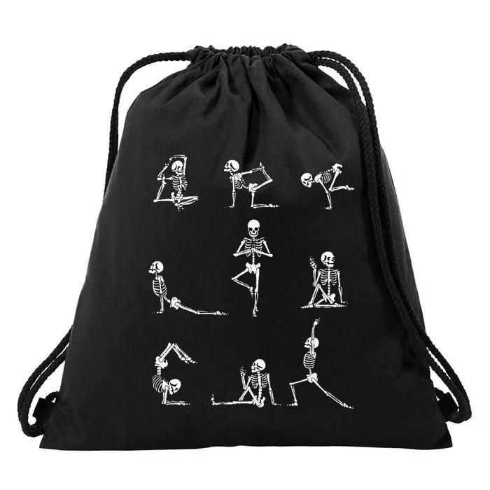 Yoga Skeleton For A Yoga Fan Drawstring Bag