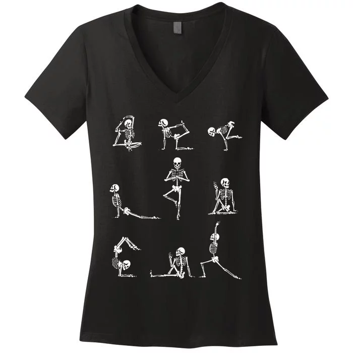 Yoga Skeleton For A Yoga Fan Women's V-Neck T-Shirt