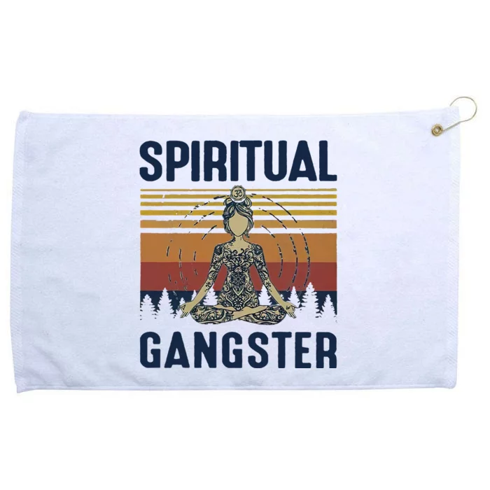 Yoga Spiritual Gangsters Vintage Yoga Lover Grommeted Golf Towel