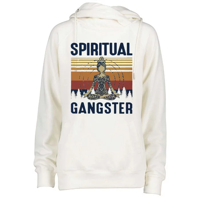 Yoga Spiritual Gangsters Vintage Yoga Lover Womens Funnel Neck Pullover Hood