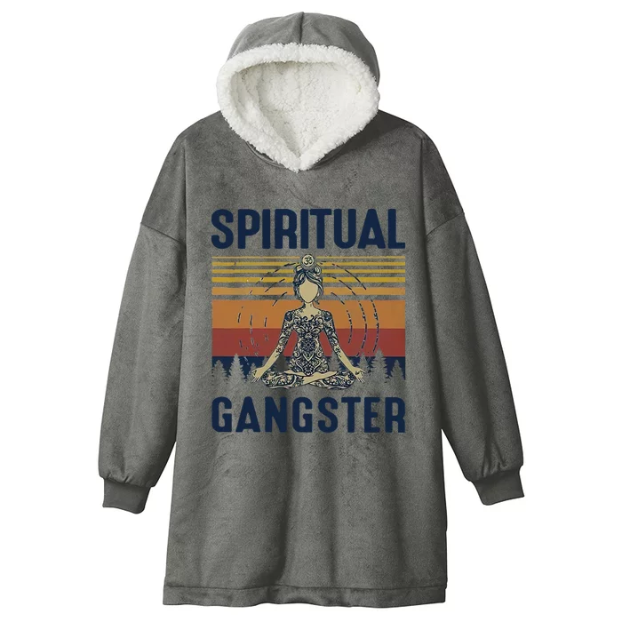 Yoga Spiritual Gangsters Vintage Yoga Lover Hooded Wearable Blanket