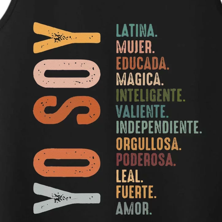 Yo Soy Hispanic Mujer Latina Camisa De Latina Chingona Performance Tank