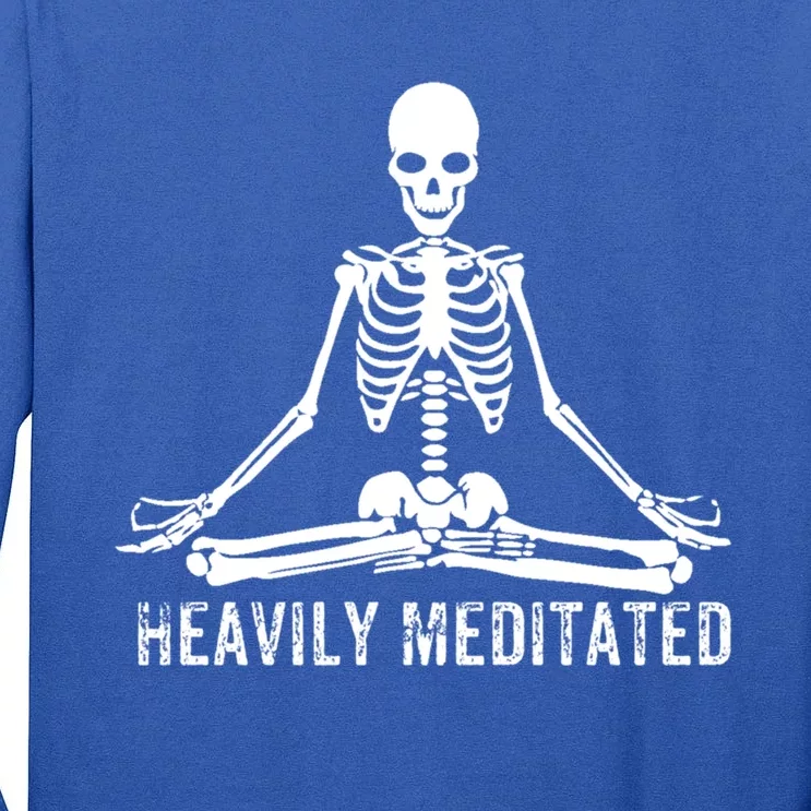 Yoga Skeleton Heavily Meditated Gift Tall Long Sleeve T-Shirt