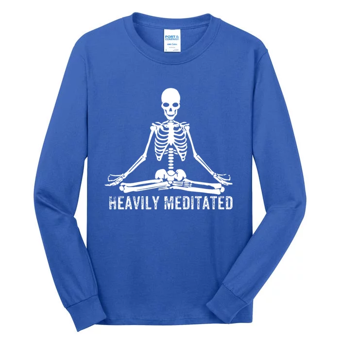 Yoga Skeleton Heavily Meditated Gift Tall Long Sleeve T-Shirt