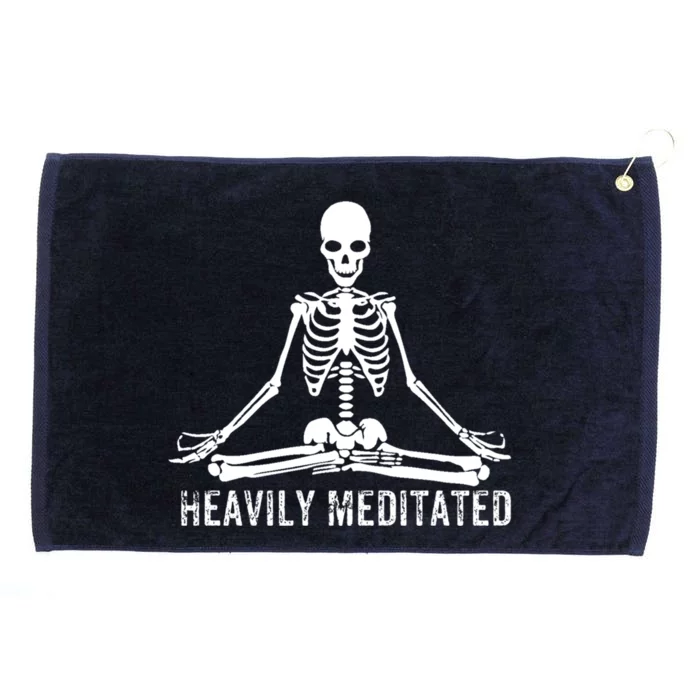 Yoga Skeleton Heavily Meditated Gift Grommeted Golf Towel