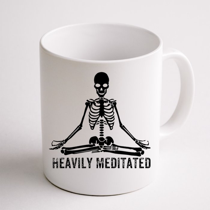 Yoga Skeleton Heavily Meditated Gift Front & Back Coffee Mug