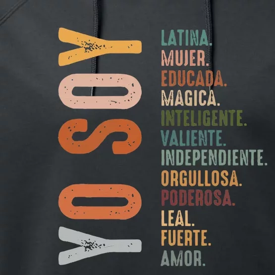 Yo Soy Hispanic Mujer Latina Camisa De Latina Chingona Performance Fleece Hoodie