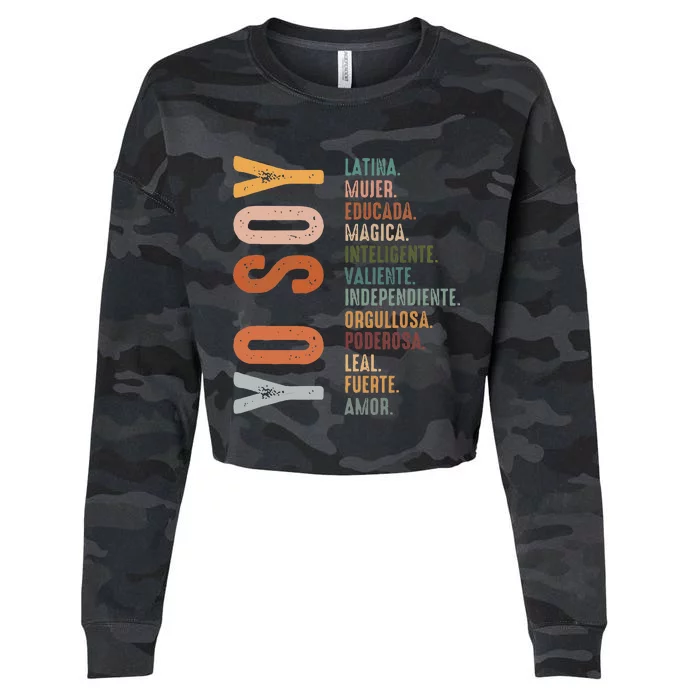 Yo Soy Hispanic Mujer Latina Camisa De Latina Chingona Cropped Pullover Crew