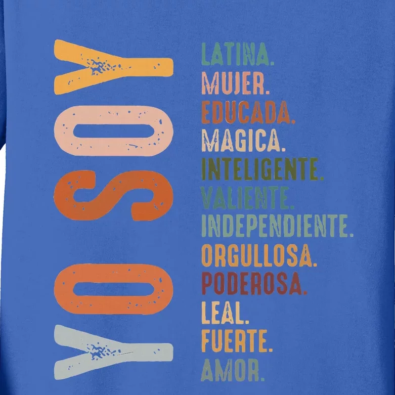 Yo Soy Hispanic Mujer Latina Camisa De Latina Chingona Kids Long Sleeve Shirt