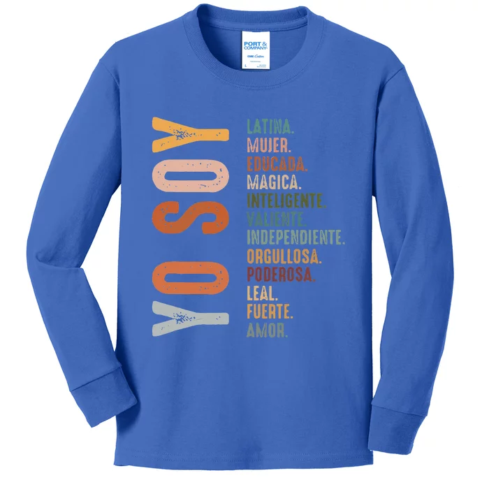 Yo Soy Hispanic Mujer Latina Camisa De Latina Chingona Kids Long Sleeve Shirt