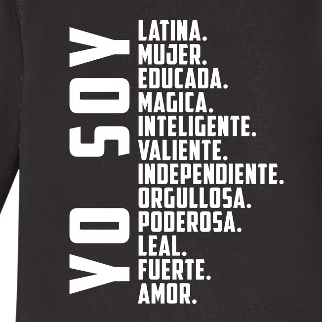 Yo Soy Hispanic Mujer Latina Camisa De Latina Chingona Baby Long Sleeve Bodysuit