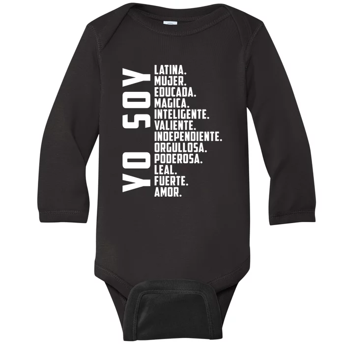 Yo Soy Hispanic Mujer Latina Camisa De Latina Chingona Baby Long Sleeve Bodysuit