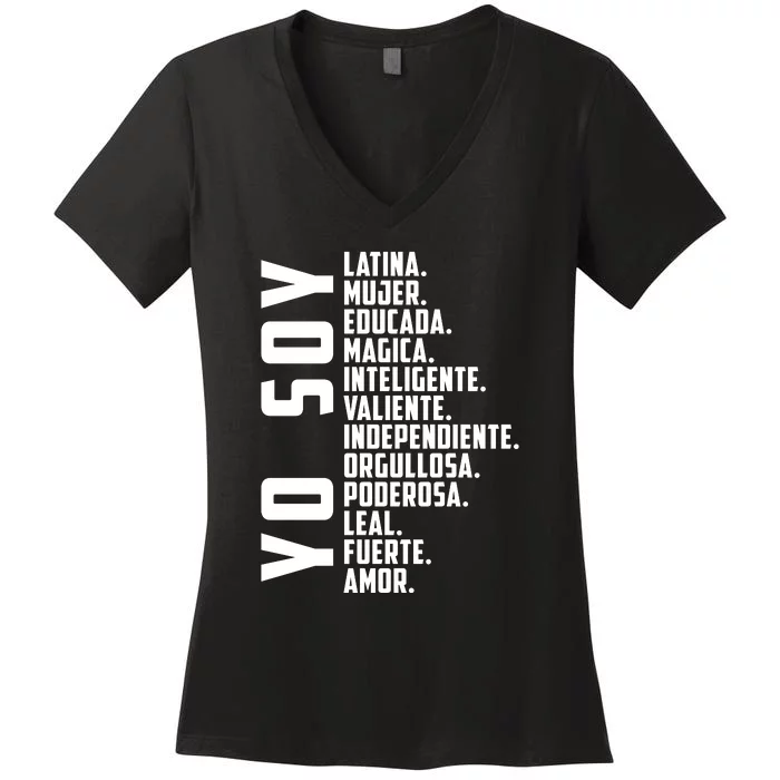 Yo Soy Hispanic Mujer Latina Camisa De Latina Chingona Women's V-Neck T-Shirt