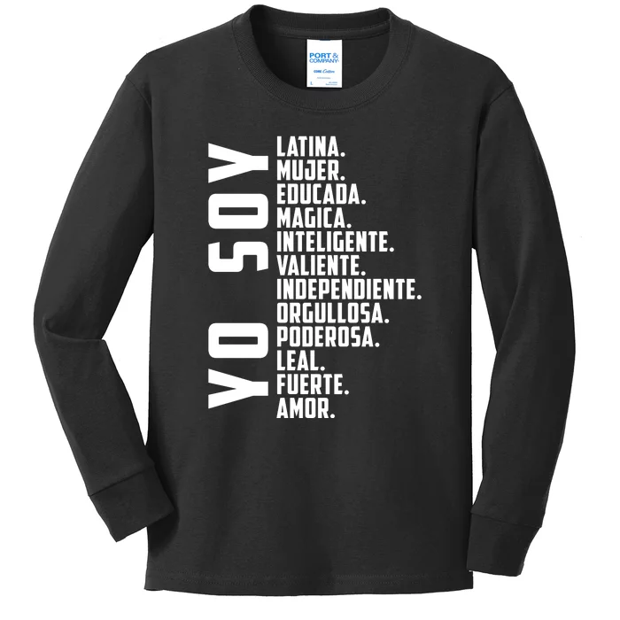 Yo Soy Hispanic Mujer Latina Camisa De Latina Chingona Kids Long Sleeve Shirt