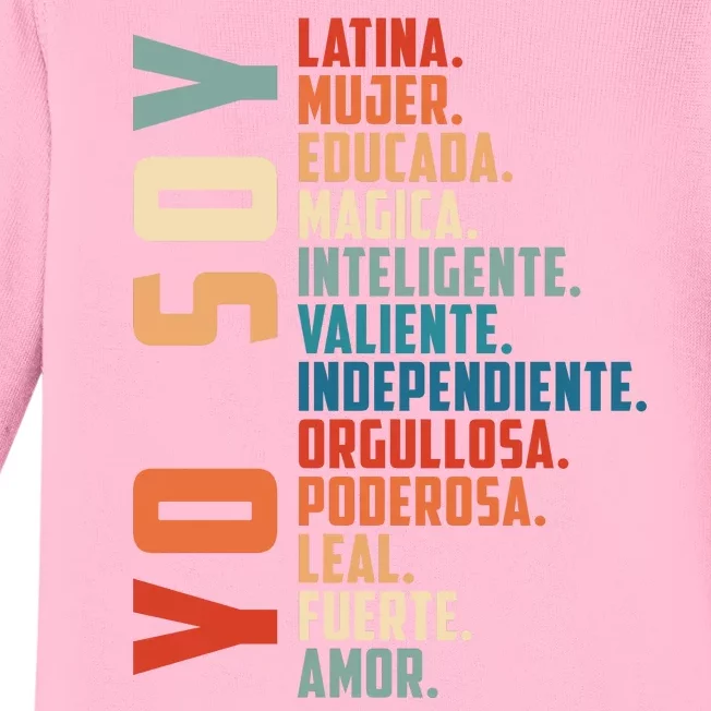 Yo Soy Hispanic Mujer Latina Camisa De Latina Chingona Baby Long Sleeve Bodysuit