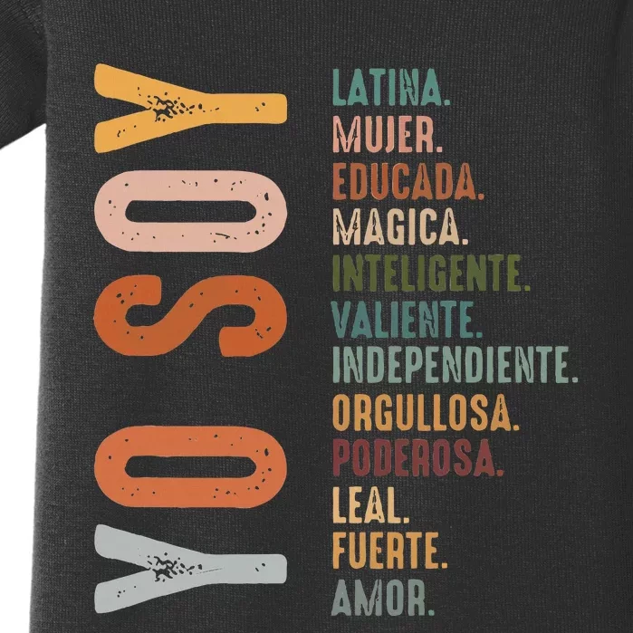 Yo Soy Hispanic Mujer Latina Camisa De Latina Chingona Baby Bodysuit