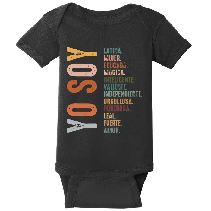 Yo Soy Hispanic Mujer Latina Camisa De Latina Chingona Baby Bodysuit