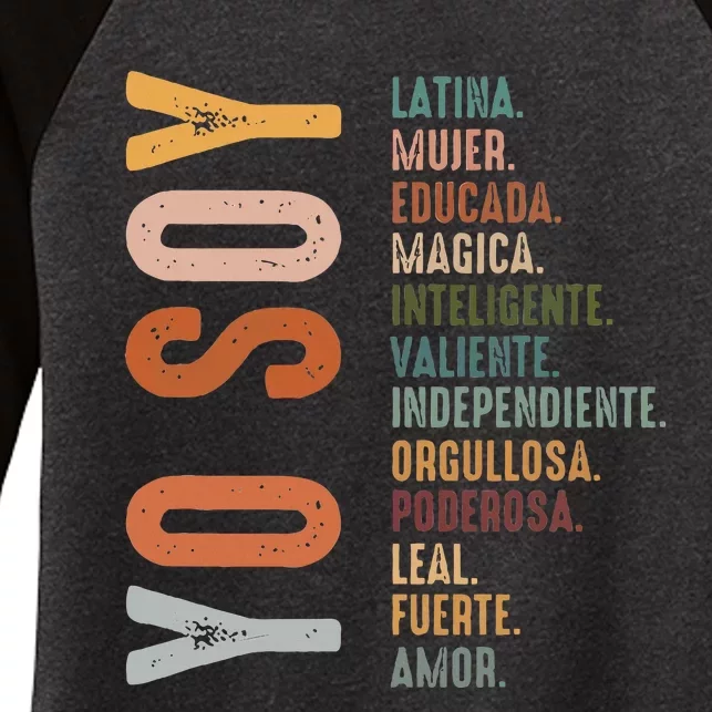 Yo Soy Hispanic Mujer Latina Camisa De Latina Chingona Women's Tri-Blend 3/4-Sleeve Raglan Shirt