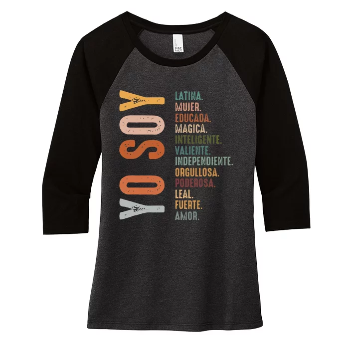 Yo Soy Hispanic Mujer Latina Camisa De Latina Chingona Women's Tri-Blend 3/4-Sleeve Raglan Shirt