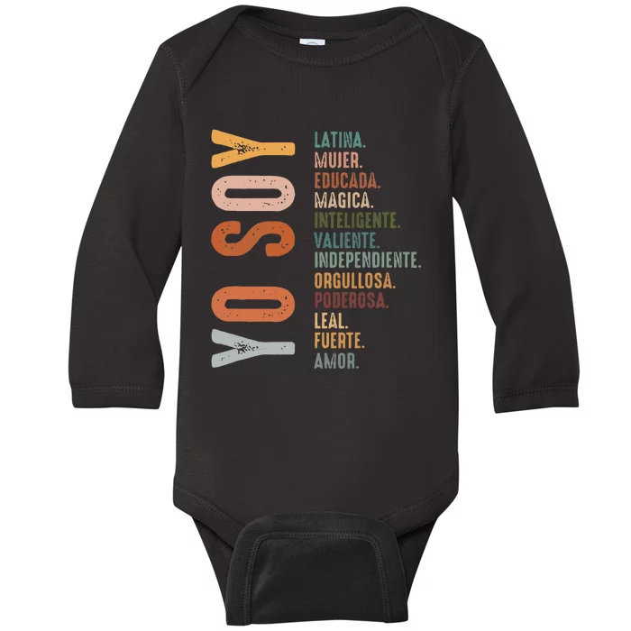 Yo Soy Hispanic Mujer Latina Camisa De Latina Chingona Baby Long Sleeve Bodysuit