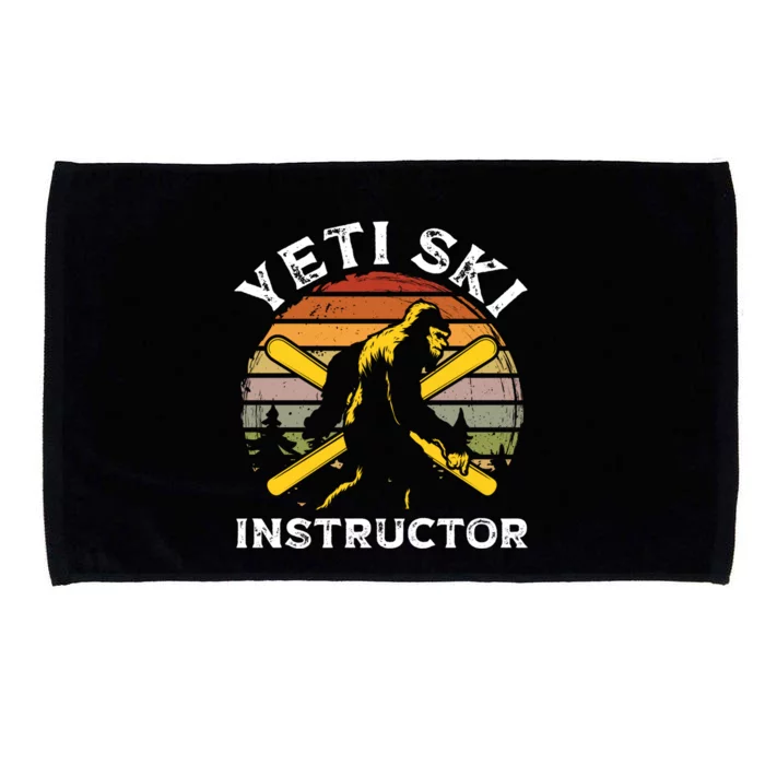 Yeti Ski Instructor Ski Lover Funny Skiing Gift Microfiber Hand Towel